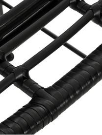 Polyrotan barkruk Costa met metalen poten, Zitvlak: polyethyleen vlechtwerk, Frame: gepoedercoat metaal, Zwart, zwart, B 56 x H 110 cm