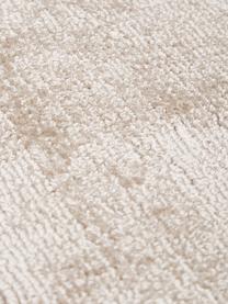 Rond viscose vloerkleed Jane, handgeweven, Onderzijde: 100% katoen Het in dit pr, Beige, Ø 200 cm (maat L)