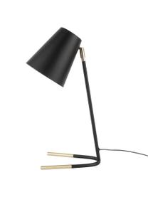 Lampa biurkowa Noble, Czarny, odcienie złotego, S 25 x W 46 cm