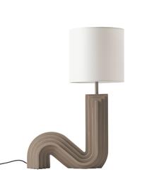 Designová stolní lampa Luomo, Světle bílá, šedobéžová, Ø 24 cm, V 61 cm