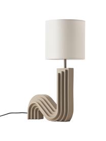 Lampe à poser design Luomo, Blanc cassé, taupe, Ø 24 x haut. 61 cm