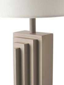 Designová stolní lampa Luomo, Světle bílá, šedobéžová, Ø 24 cm, V 61 cm