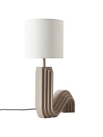 Designová stolní lampa Luomo, Světle bílá, šedobéžová, Ø 24 cm, V 61 cm