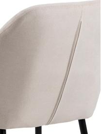 Armlehnstuhl Emilia in Beige mit Metallbeinen, Bezug: Polyester Der hochwertige, Beine: Metall, lackiert, Webstoff Beige, Beine Schwarz, B 57 x T 59 cm