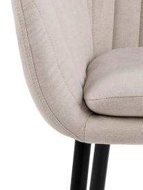 Chaise à accoudoirs Emilia, Tissu beige, noir, larg. 57 x prof. 59 cm