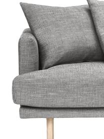 Divano 3 posti Adrian, Rivestimento: 47% viscosa, 23% cotone, , Struttura: compensato, Piedini: legno di quercia oliato, Tessuto grigio scuro, Larg. 214 x Alt. 79 cm