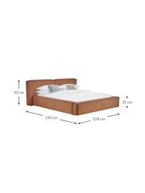 Cama tapizada Lennon, Tapizado: 100% poliéster Alta resis, Estructura: madera de pino maciza con, Patas: madera con certificado FS, Tejido turrón, An 140 x L 200 cm