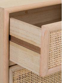 Cómoda de madera Cayetana, Estructura: tablero de fibras de dens, Patas: madera de bambú pintada, Madera, bambú barnizado, An 80 x Al 81 cm
