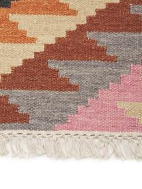 Ręcznie tkany dywan kilim z wełny Zenda, 100% wełna

Włókna dywanów wełnianych mogą nieznacznie rozluźniać się w pierwszych tygodniach użytkowania, co ustępuje po pewnym czasie, Wielobarwny, S 120 x D 180 cm (Rozmiar S)