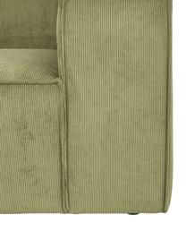 Sessel Lennon aus Cord, Bezug: Cord (92% Polyester, 8% P, Gestell: Massives Kiefernholz, FSC, Beine: Kunststoff, Cord Grün, B 130 x T 101 cm