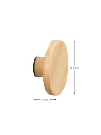 Wandhaken Milford aus Eichenholz, Haken: Eichenholz, massiv, lacki, Eichenholz, Ø 8 x T 4 cm
