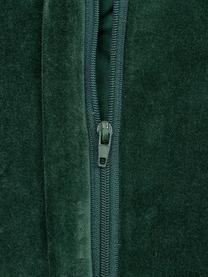 Housse de coussin en velours texturé Sina, Velours (100 % coton), Vert foncé, larg. 30 x long. 50 cm