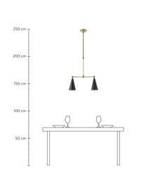 Verstellbare Pendelleuchte Aubrey, Metall, beschichtet, Goldfarben, Schwarz, B 81 x H 113 cm