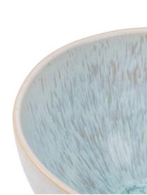 Handbemalte Schälchen Areia mit reaktiver Glasur, 2 Stück, Steingut, Hellblau, Gebrochenes Weiß, Hellbeige, Ø 15 x H 8 cm