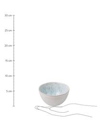 Handbemalte Schälchen Areia mit reaktiver Glasur, 2 Stück, Steingut, Hellblau, Gebrochenes Weiß, Hellbeige, Ø 15 x H 8 cm