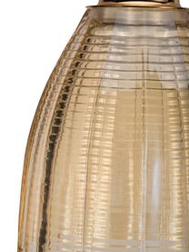 Kleine Pendelleuchte Gleaming Gold aus Glas, Lampenschirm: Glas, Baldachin: Metall, Dekor: Metall, Goldfarben, Bernsteinfarben, Ø 13 x H 14 cm