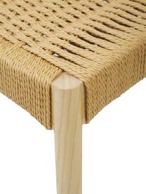 Sillas de madera y ratán Danny, 2 uds., Estructura: madera de haya, Asiento: fibras de ratán, Madera de haya, beige, An 52 x F 51 cm
