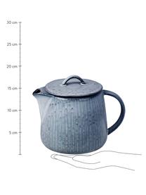 Théière artisanale Nordic Sea, 1 L, Grès cérame, Tons gris et bleus, 1 l