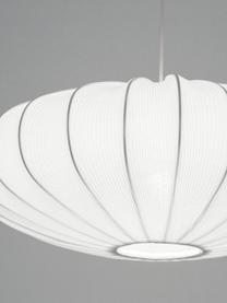 Hanglamp Mamsell van stof, Lampenkap: 60% polyester, 40% rayon, Frame: metaal, Baldakijn: kunststof, Wit, Ø 55  x H 21 cm