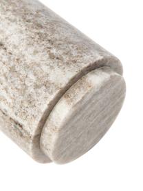 Marmor-Seifenspender Simba, Behälter: Marmor, Pumpkopf: Kunststoff, Beige, marmoriert, Silberfarben, Ø 8 x H 19 cm