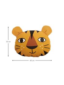 Coussin pour enfant Tiger, avec garnissage, Jaune ocre, noir, larg. 30 x long. 40 cm