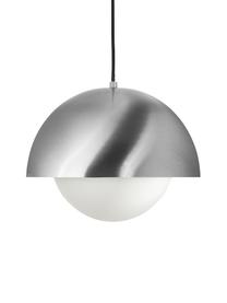 Lampada a sospensione Lucille, Baldacchino: metallo, spazzolato, Bianco, argentato, Ø 35 x Alt. 30 cm