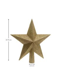 Estrella Árbol de Navidad irrompible Stern, Ø 19 cm, Plástico, purpurina, Dorado, Ø 19 cm