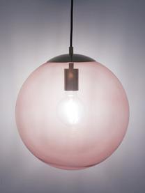 Hanglamp Bao van glas, Lampenkap: glas, Baldakijn: gegalvaniseerd metaal, Roze, Ø 35 cm
