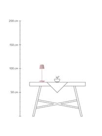 Lámpara de mesa LED para exterior regulable Trellia, portátil, Pantalla: aluminio recubierto, Cable: plástico, Rosa, Ø 12 x Al 38 cm