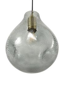 Kleine hanglamp Kedu van glas, Lampenkap: glas, Fitting: gegalvaniseerd metaal, Baldakijn: gegalvaniseerd metaal, Grijs, Ø 23 x H 29 cm