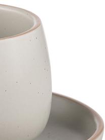 Petites tasses avec sous-tasse Nestle, 2 pièces, Grès cérame, Blanc, beige, Ø 7 x haut. 9 cm, 150 ml