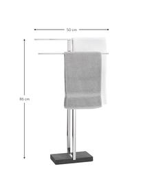 Portasciugamani in metallo Menoto, Asta: acciaio inossidabile, Nero, argentato, Larg. 50 x Alt. 86 cm