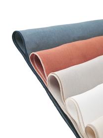 Camino de mesa de lino con ribete Kennedy, 100% lino lavado con certificado European Flax, Azul, An 40 x L 150 cm