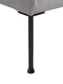 Voetenbank Fluente van fluweel met metalen poten, Bekleding: fluweel (hoogwaardig poly, Frame: massief grenenhout, FSC-g, Poten: gelakt metaal, Fluweel lichtgrijs, B 62 x H 46 cm
