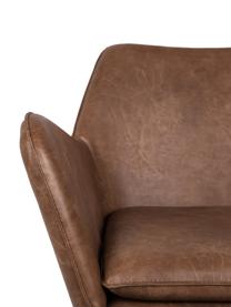 Kunstleren lounge fauteuil Bon in industrieel design, Bekleding: kunstleer (64% polyuretha, Poten: gelakt metaal, Kunstleer bruin, B 80 x D 76 cm