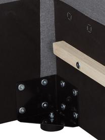 Cama tapizada Dream, Tapizado: poliéster (texturizado) A, Estructura: madera de pino maciza con, Tejido gris oscuro, An 200 x L 200 cm