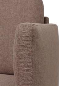 Bank Fluente (3-zits) met metalen poten, Bekleding: 100% polyester., Frame: massief grenenhout, FSC®-, Poten: gepoedercoat metaal., Geweven stof bruin, B 196 x D 85 cm