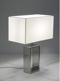 Lampe à poser chrome Shanghai, Chrome, blanc, larg. 35 x haut. 47 cm