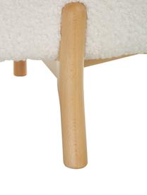 Poltrona Bergère in teddy Kalia, Rivestimento: teddy (100% poliestere) I, Gambe: legno di faggio, Struttura: metallo, Teddy bianco crema, legno di faggio chiaro, Larg. 78 x Prof. 80 cm