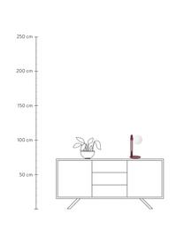 Lámpara de mesa pequeña Fely, Pantalla: vidrio, Estructura: metal recubierto, Cable: plástico, Rojo oscuro, Ø 14 x Al 35 cm