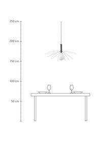 Grande suspension Dela, Blanc, noir, Ø 21 x haut. 150 cm
