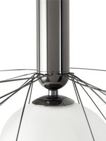 Lámpara de techo grande Dela, Pantalla: vidrio, Cable: plástico, Blanco, negro, Ø 21 x Al 150 cm