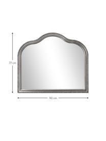 Barock-Wandspiegel Muriel, Rahmen: Massivholz, beschichtet, Rückseite: Mitteldichte Holzfaserpla, Spiegelfläche: Spiegelglas, Silberfarben, B 90 x H 77 cm