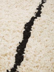 Puszysty ręcznie tuftowany dywan z długim włosiem Dunya, Beżowy, czarny, S 300 x D 400 cm