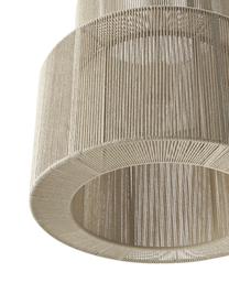 Hanglamp Lace van linnen draden, Baldakijn: gepoedercoat metaal, Lampenkap: touw, metaal, Beige, Ø 40 x H 40 cm