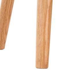Mesita de noche Mitra, Patas: madera de roble, Estructura: tablero de fibras de dens, Blanco, roble, An 40 x Al 62 cm