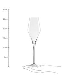 Kristall-Sektgläser Quatrophil, 6 Stück, Kristallglas, Transparent, Ø 8 x H 26 cm, 290 ml
