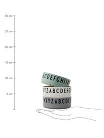 Komplet miseczek Meal, 3 elem., Tritan, Miętowy zielony, biały, szary, Ø 11 x W 4 cm