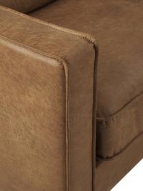 Sofa narożna ze skóry z recyklingu Hunter, Tapicerka: 70% skóra z recyklingu, 3, Stelaż: lite drewno sosnowe z cer, Nogi: metal malowany proszkowo, Brązowa skóra, S 235 x G 235 cm