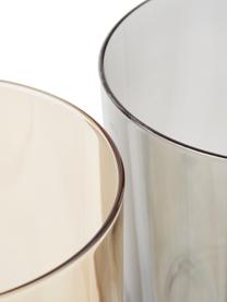Handbeschilderde waterglazen Polka in bruin- en grijstinten, 4-stuks, Glas, Geel, kastanjebruin, grijs, bruin, Ø 9 x H 9 cm, 250 ml